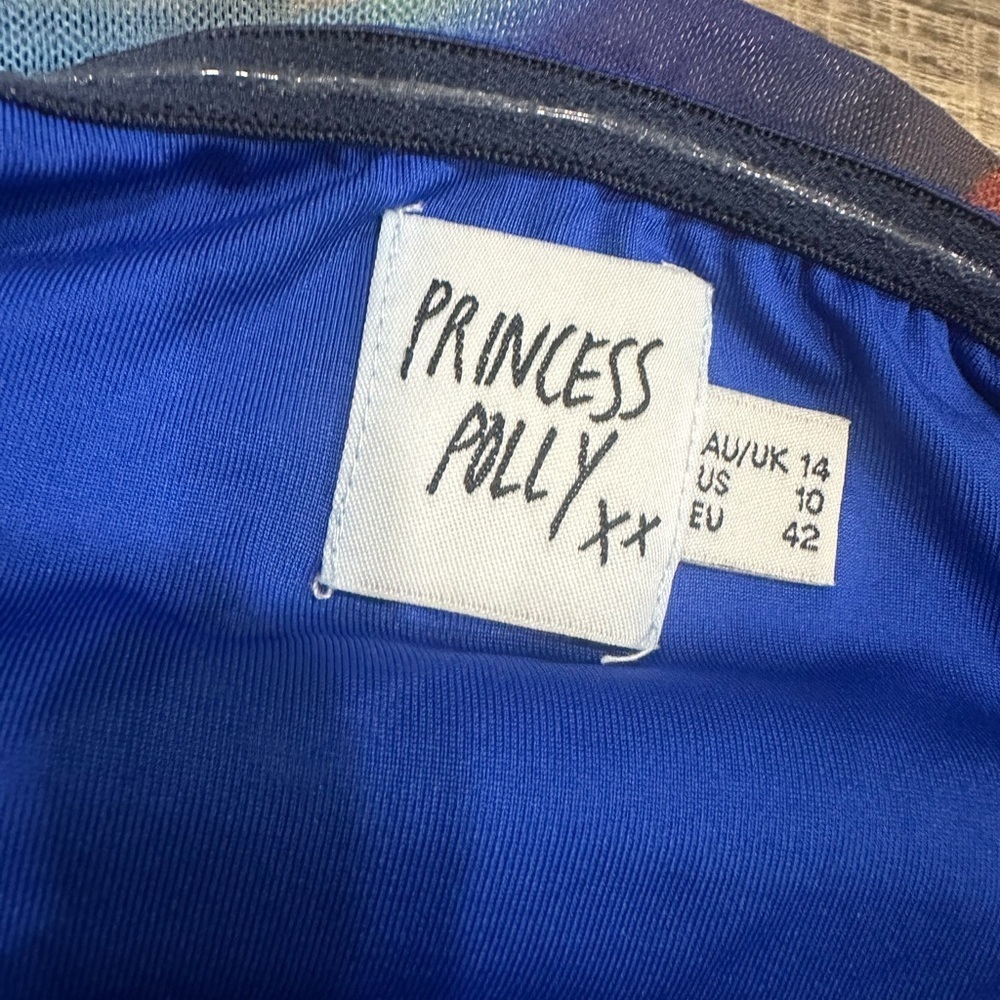 Princess Polly KALENA MINI DRESS BLUE MULTI - Picture 2 of 3